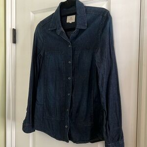 AG dark denim button up